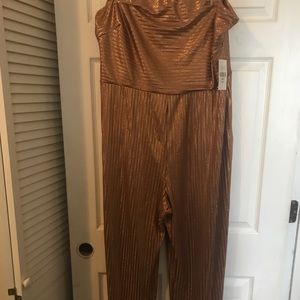 Fashion To Figure Gold strapless jumpsuit